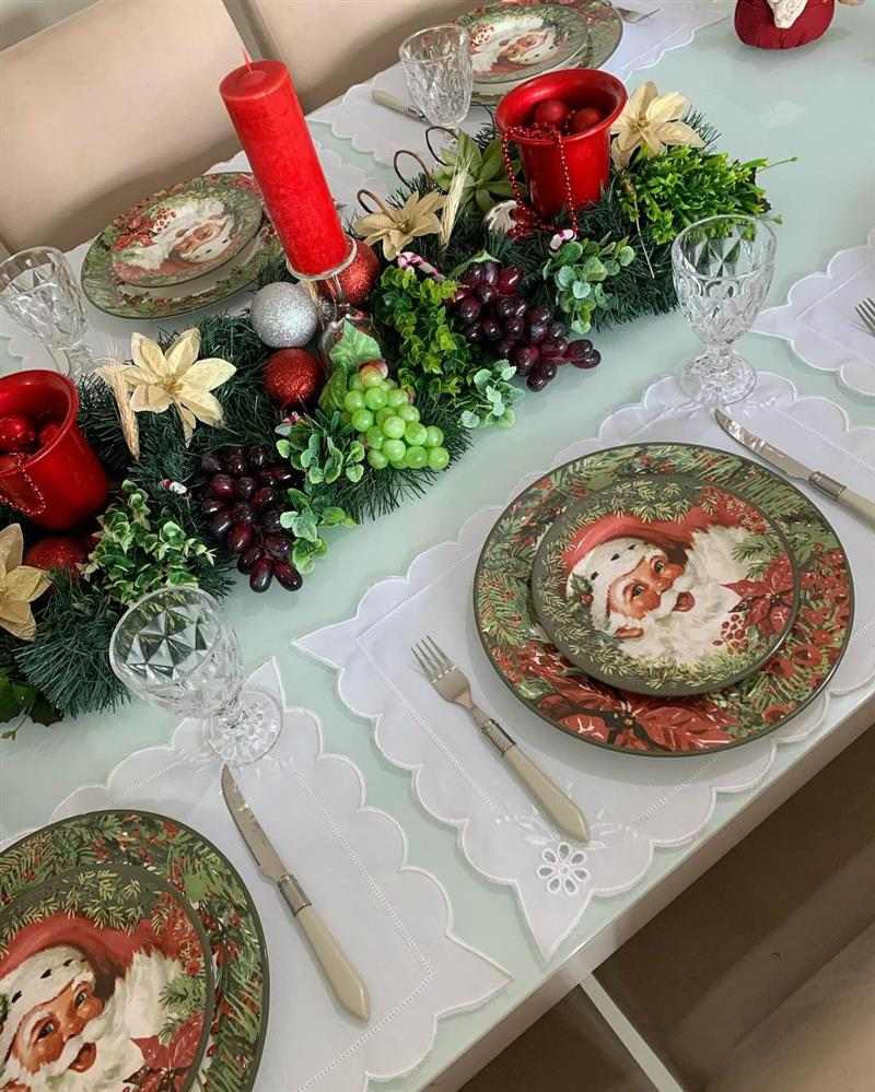 Enfeites para mesa de Natal com frutas 