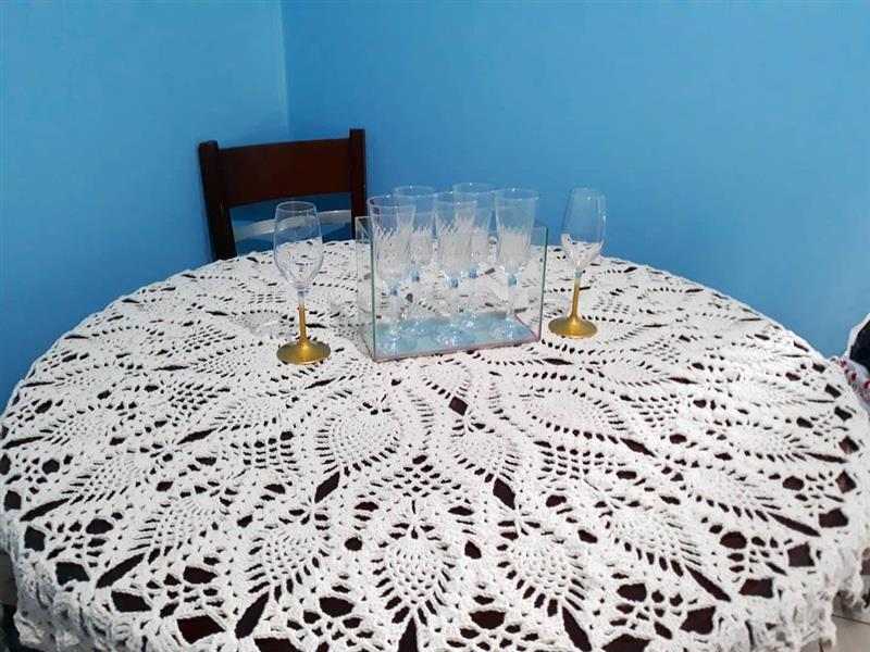 toalha de mesa de crochê abacaxi