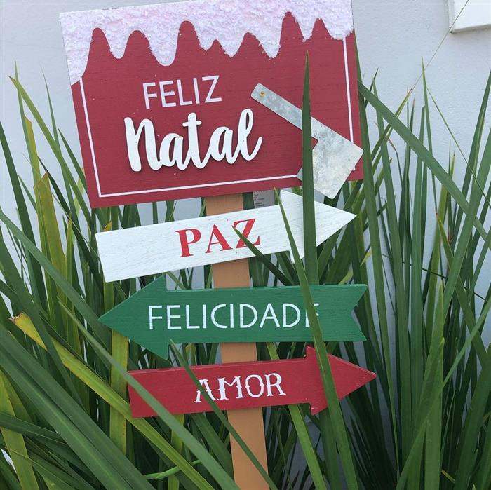 placa de natal para jardim