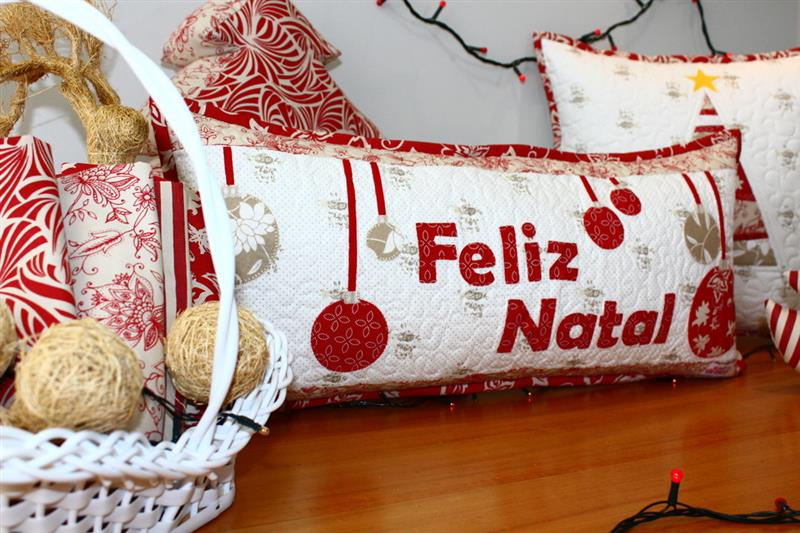 quiltada com frase feliz natal