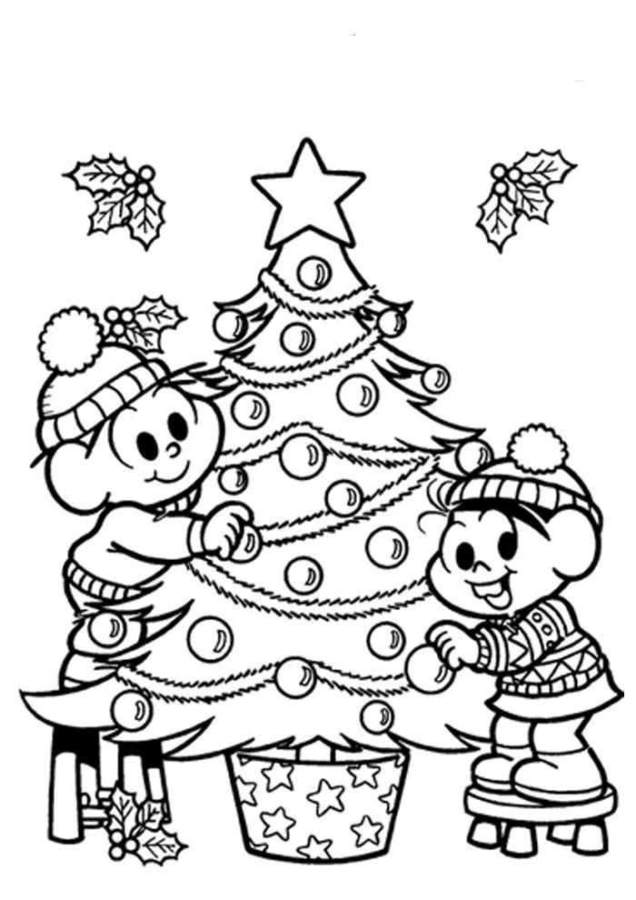 30+ Desenhos e Moldes de Árvore de Natal para colorir - Como fazer em casa