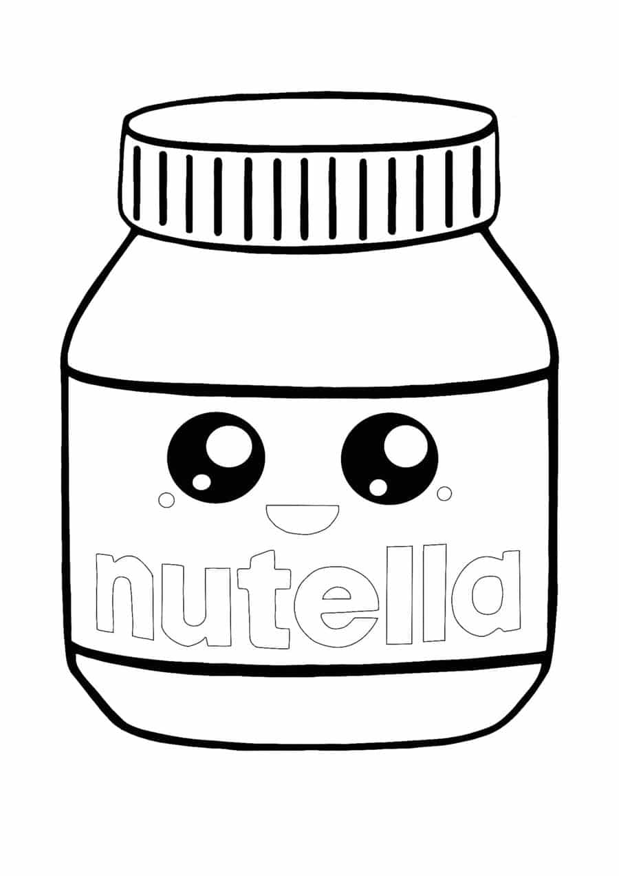 Desenho de Nutella para colorir