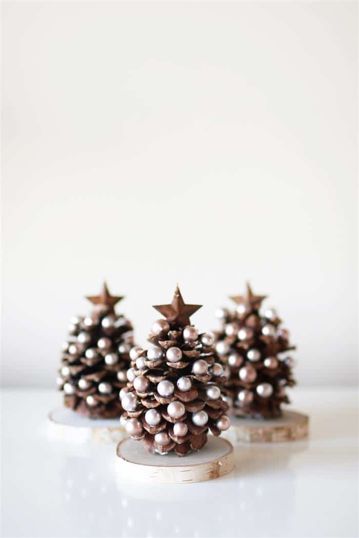 artesanato natal com pinhas