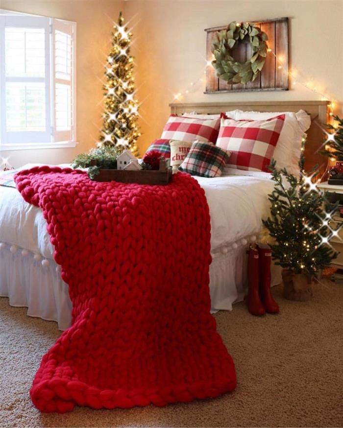 cama decorada de natal