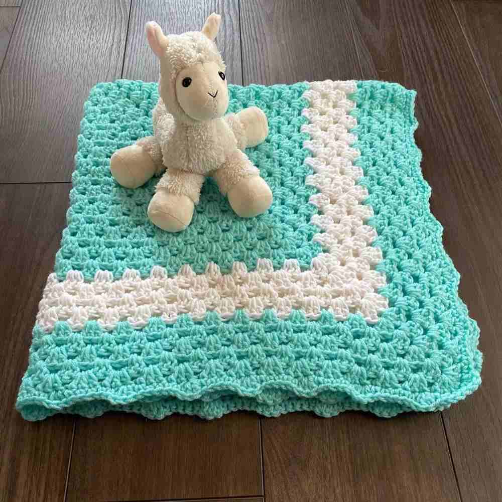 manta de croche para bebe duas cores