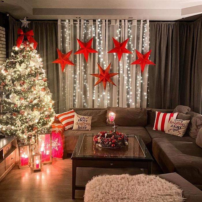 decoração de natal com estrelas