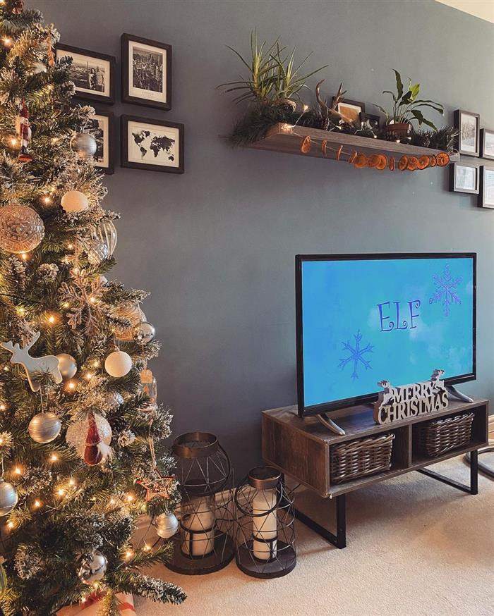 decoração natal para sala com tv