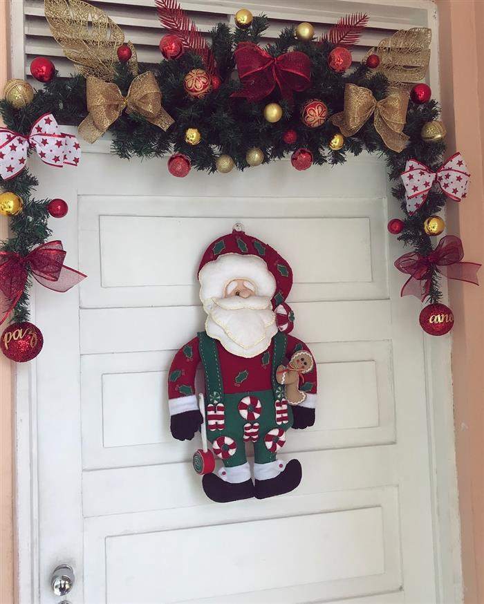 enfeite de porta com papai noel