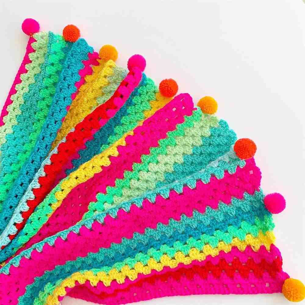 manta de croche para bebe colorida