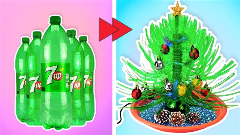 enfeites de Natal com material reciclado