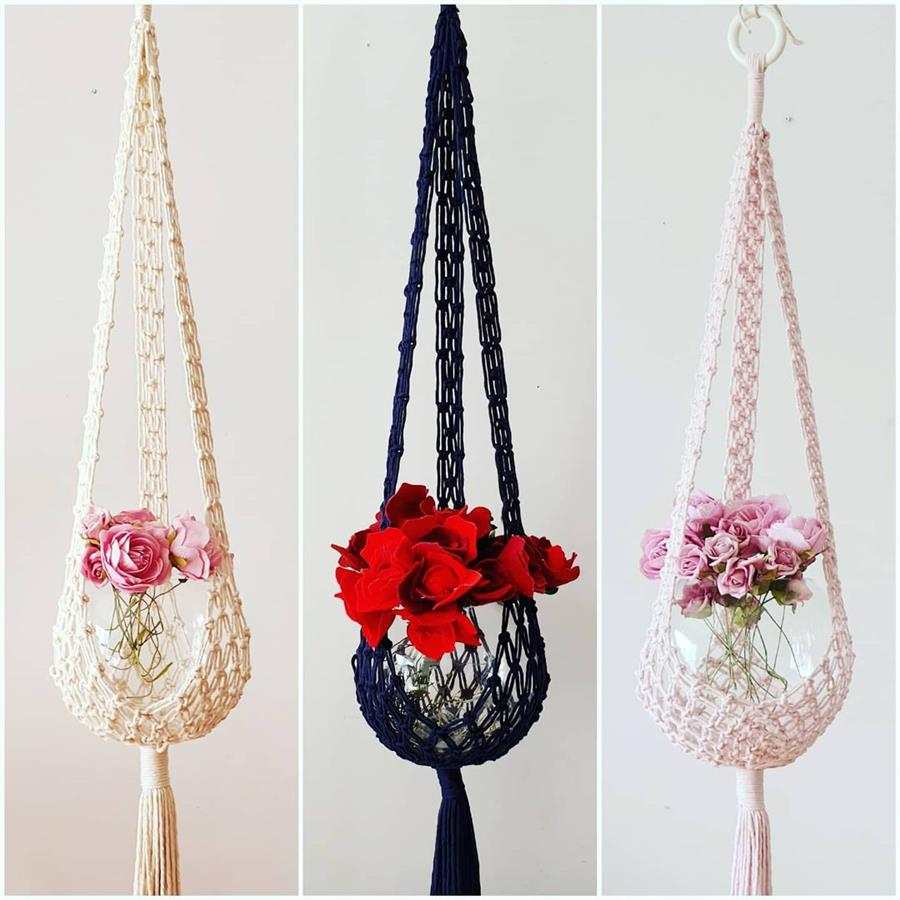 macrame com vidro