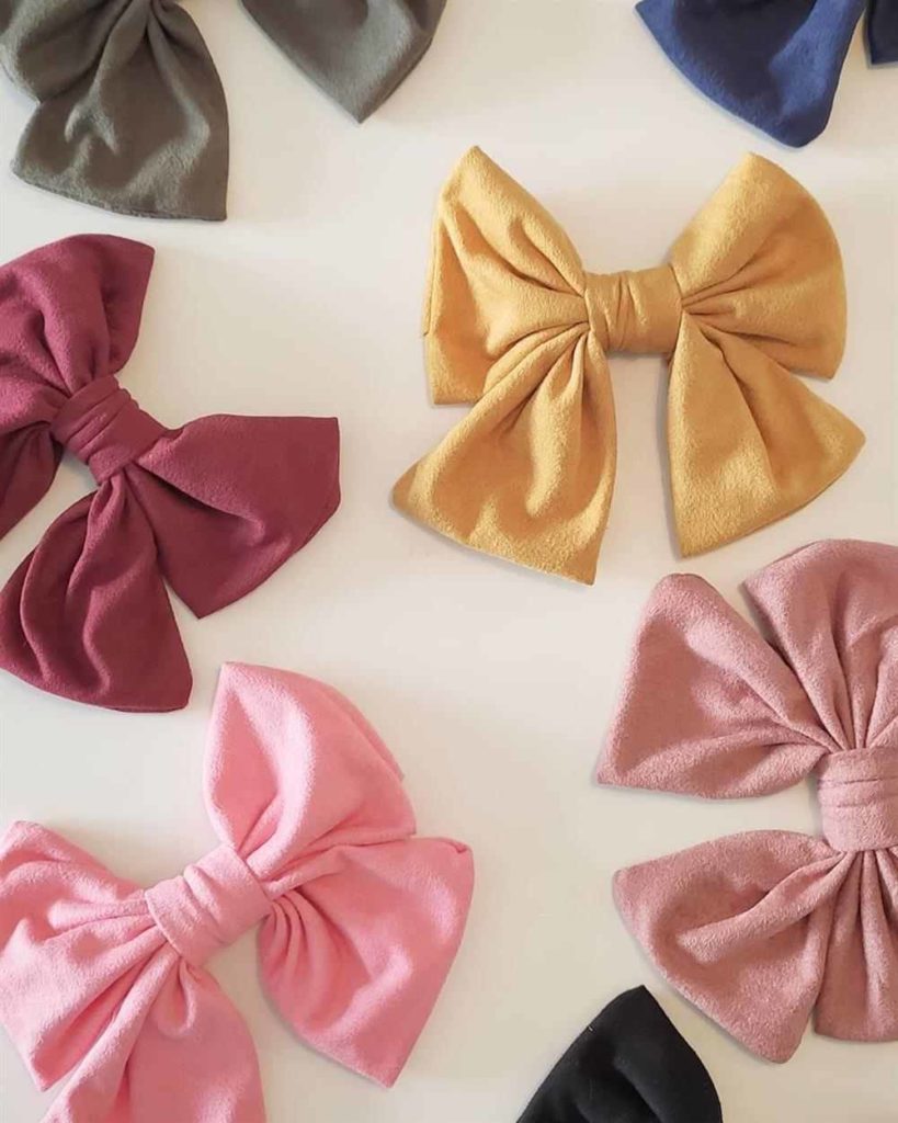 Como fazer laços de tecido para cabelo com e sem enchimento ...