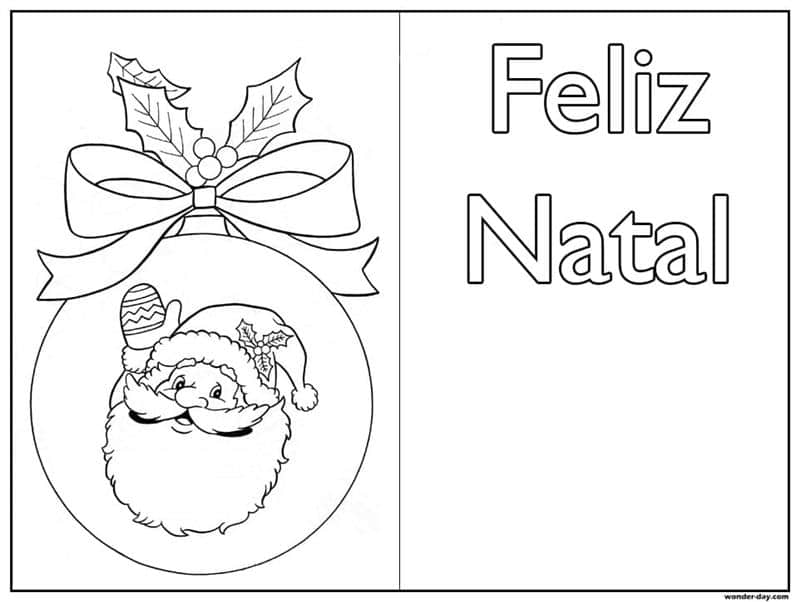 cartões de natal para colorir e montar