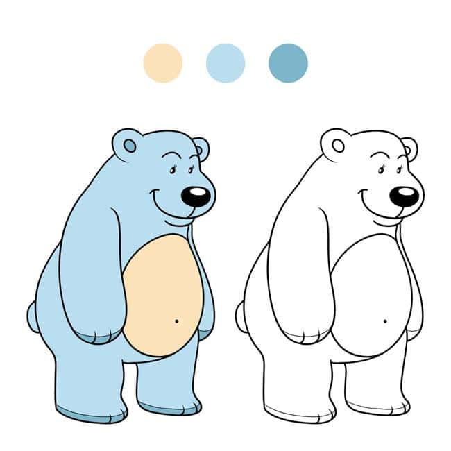 Desenho de urso azul