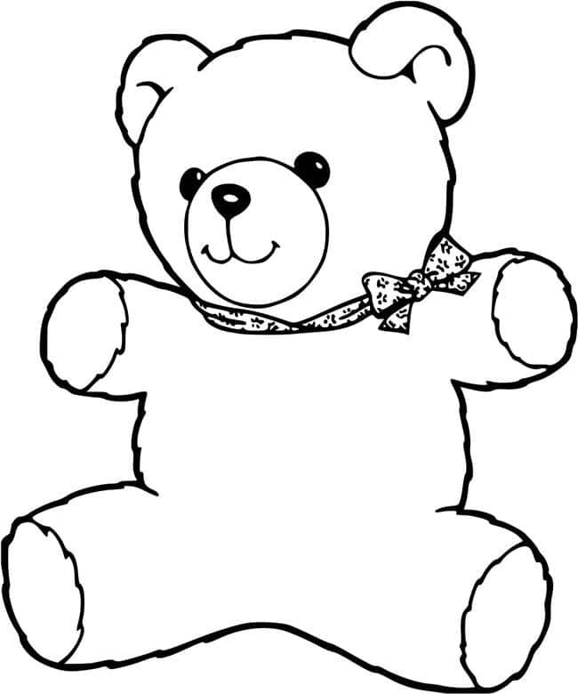 Urso para colorir e imprimir com lenço