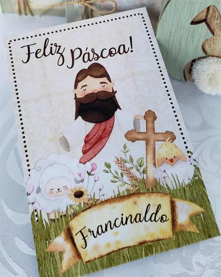 Cartão de páscoa religioso 
