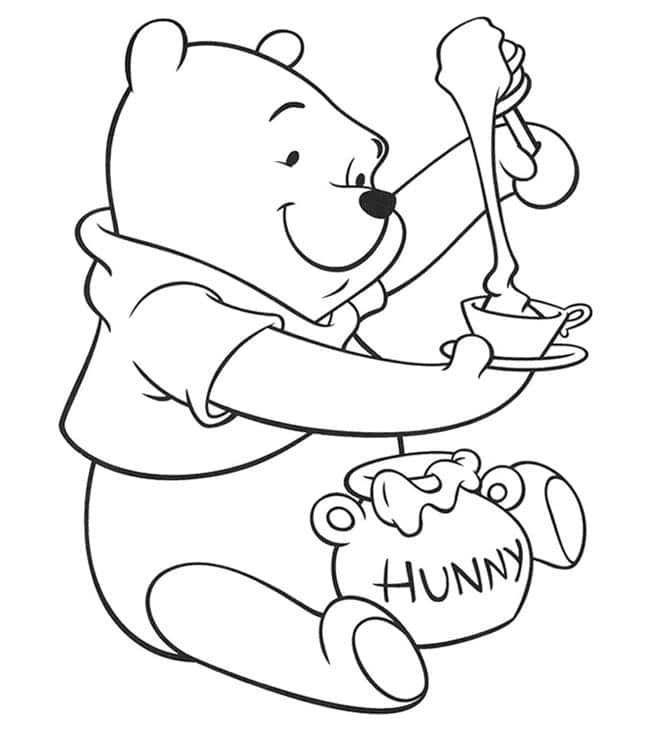 Ursinho Pooh com pote de mel