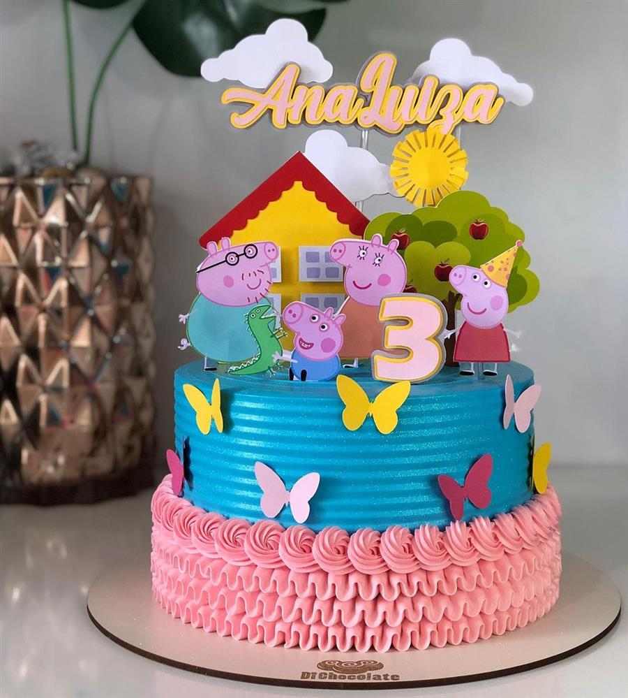 bolo decorado feminino peppa pig