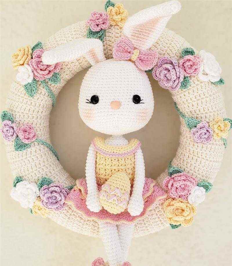 guirlanda de Páscoa de amigurumi  