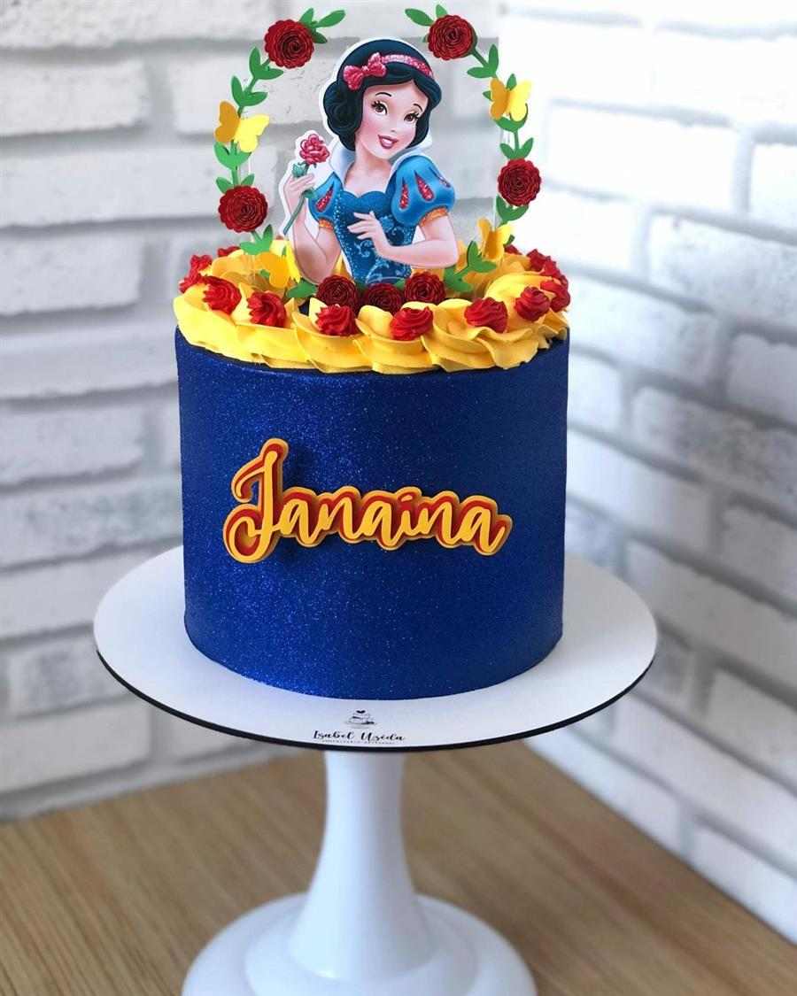 Branca de Neve azul e vermelho