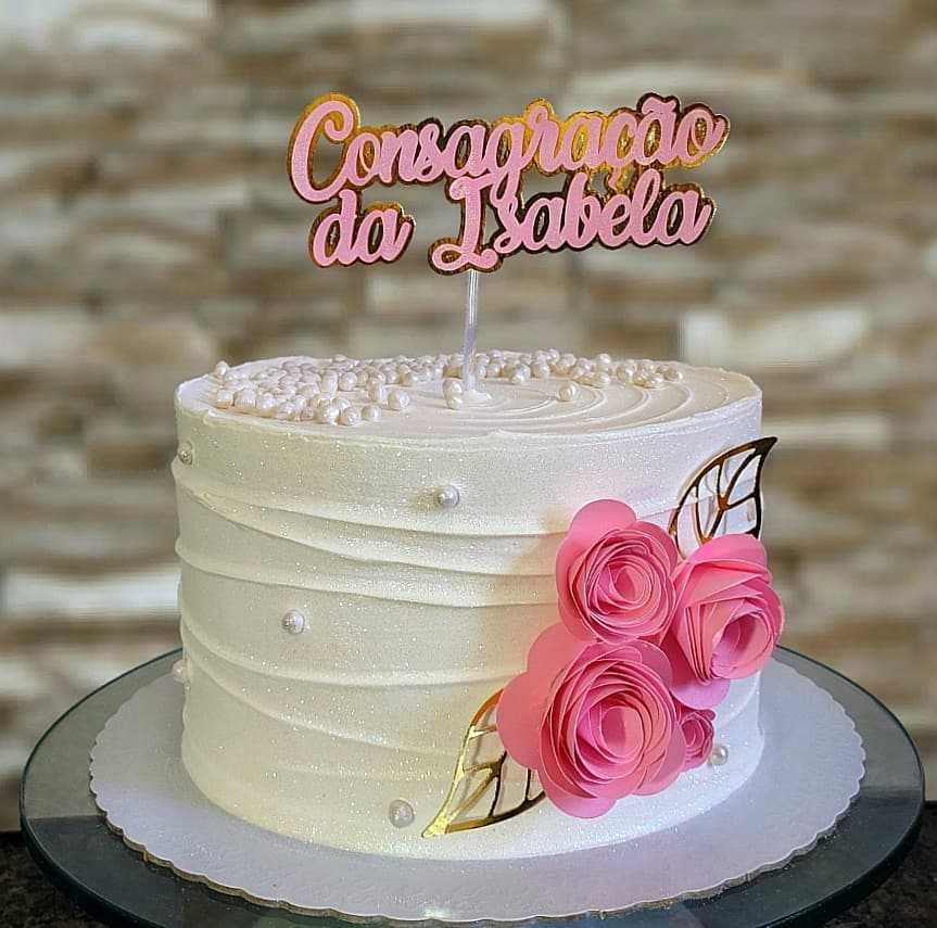 Bolo Confeitado Feminino Consolação - Bolo Confeitado Simples