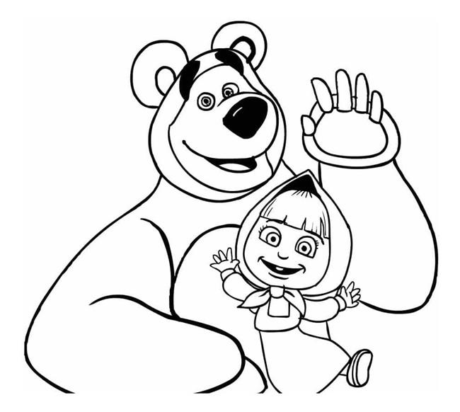 A Masha e o Urso para colorir