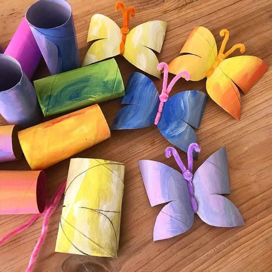 Borboletas de rolo de papel higiênico