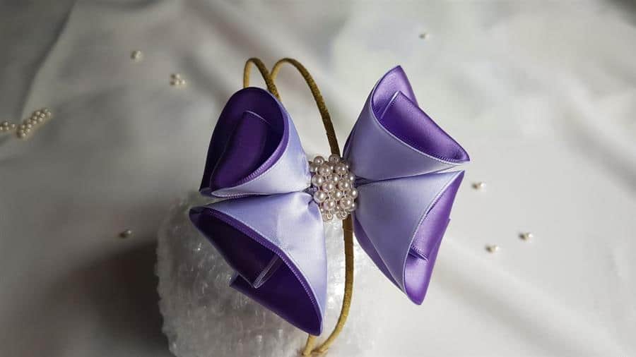 Laço para tiara lilás 