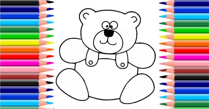 O panda fofo está sentado com desenhos para colorir para crianças