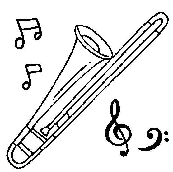 trombone para colorir