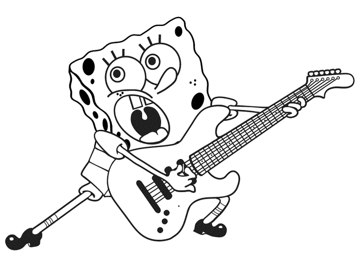 bob esponja tocando guitarra