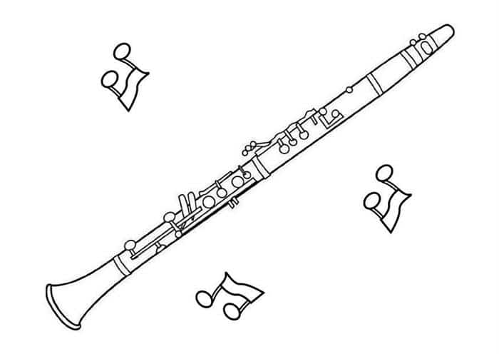 Clarinete para colorir