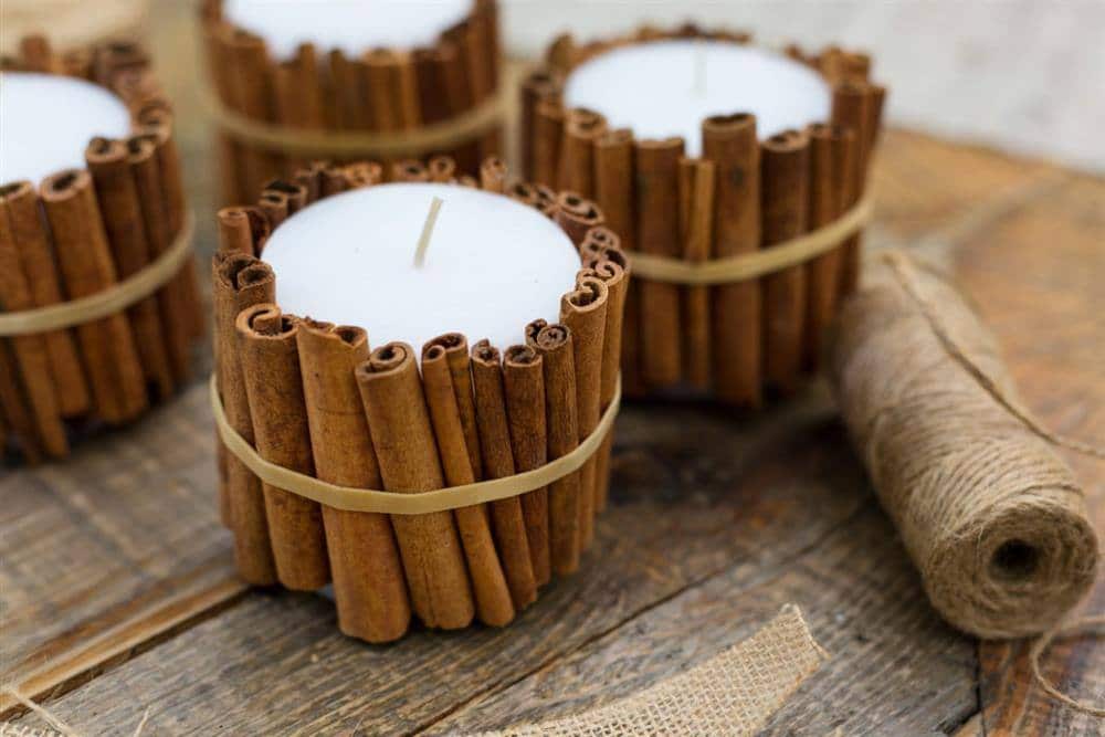 Velas aromatizadas com canela 