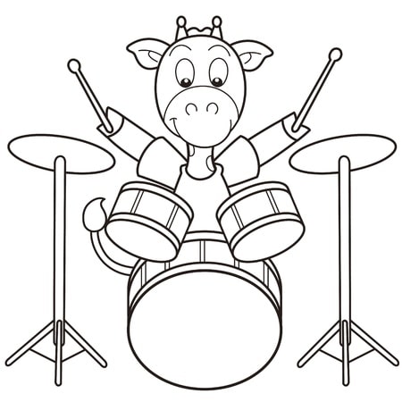 desenhos de animais tocando instrumentos musicais