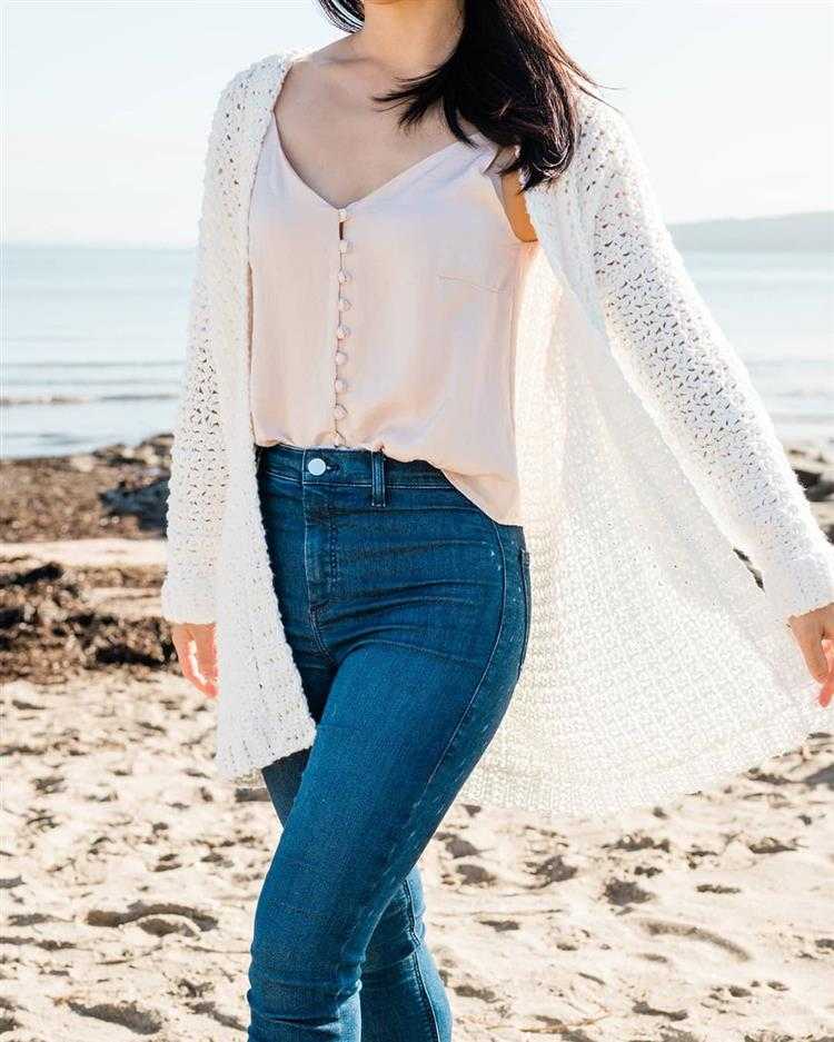 cardigan branco longo