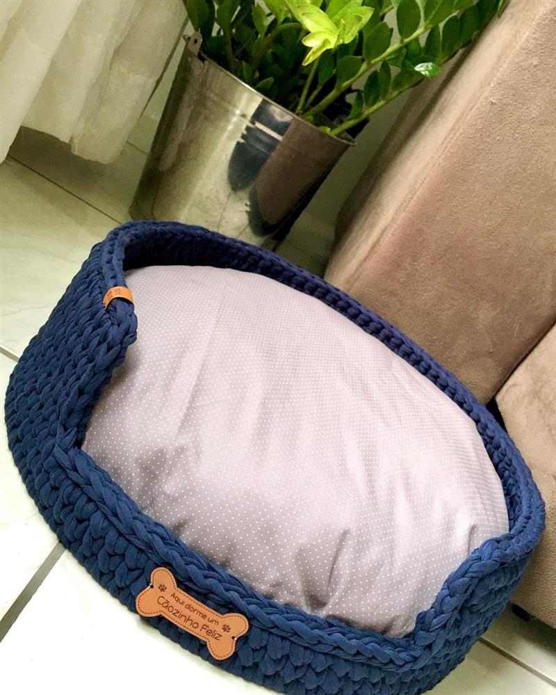 cama para cachorro de croche