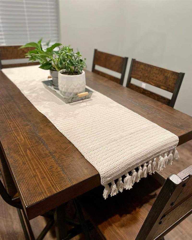 trilho de mesa em crochê simples