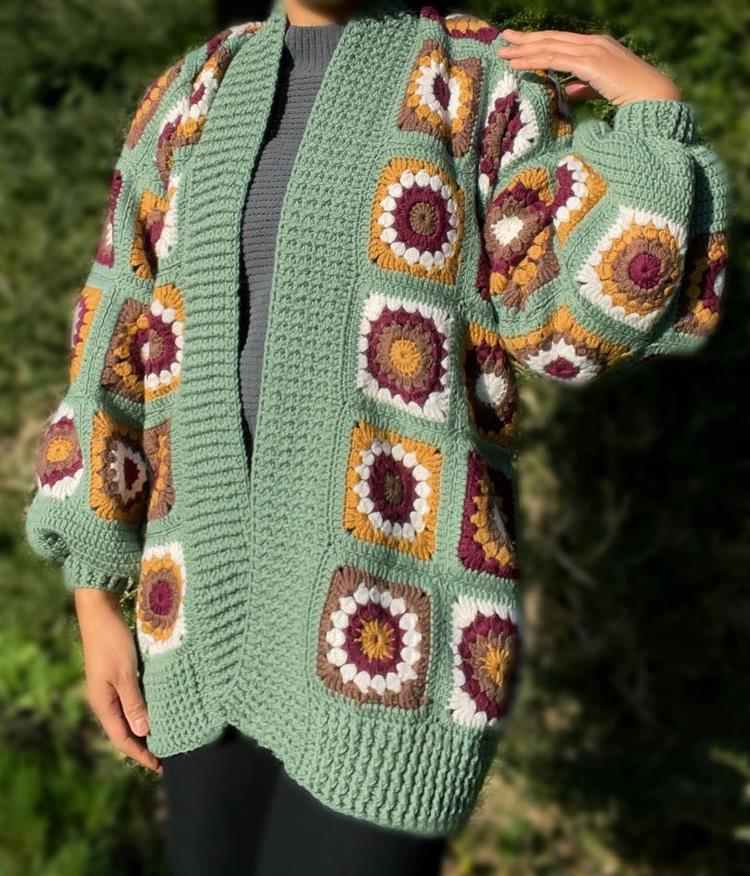 cardigan de croche square