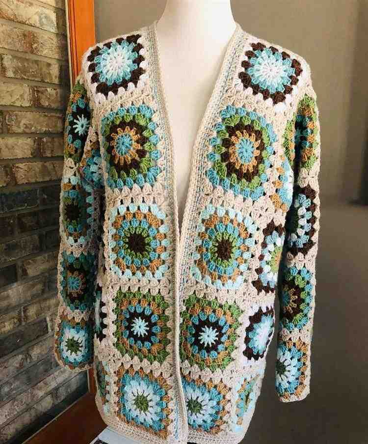 cardigan de crochê classico