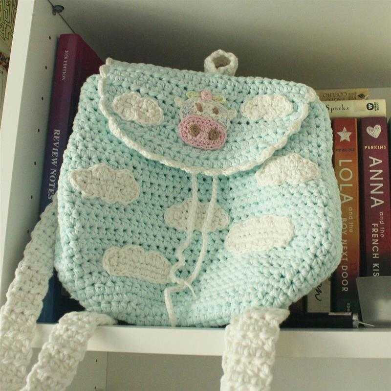 mochila de crochê barbante