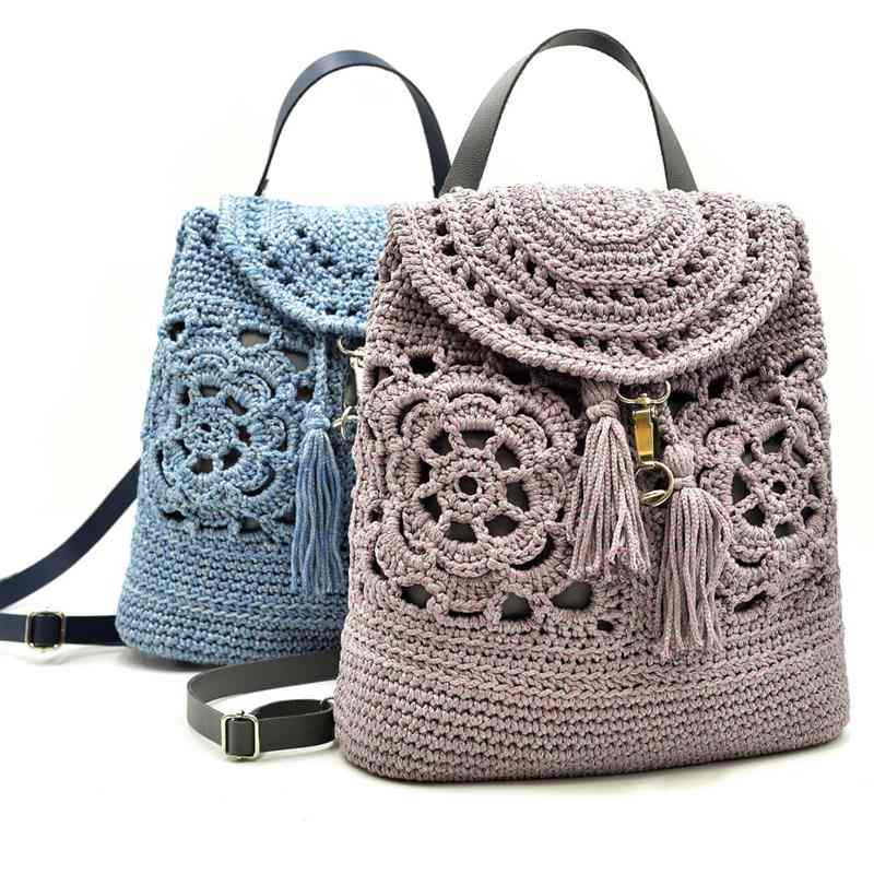 mochila de croche da moda