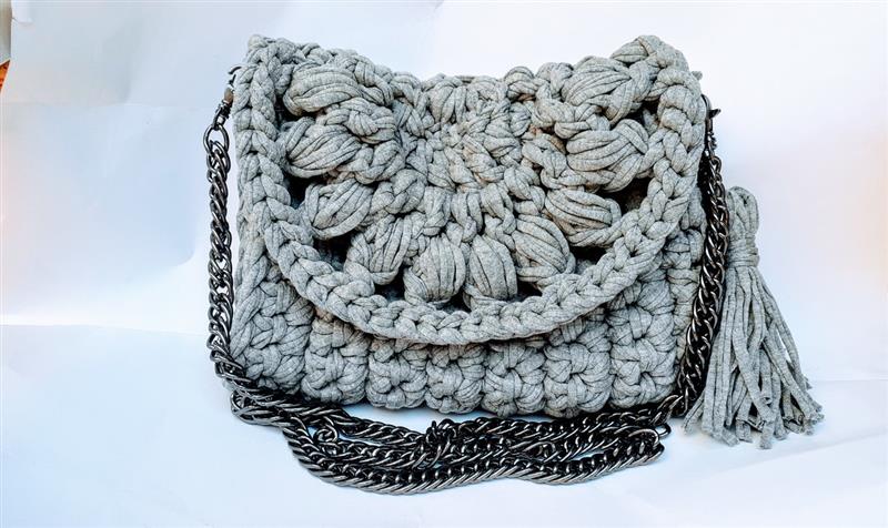 croche com fio de malha bolsa