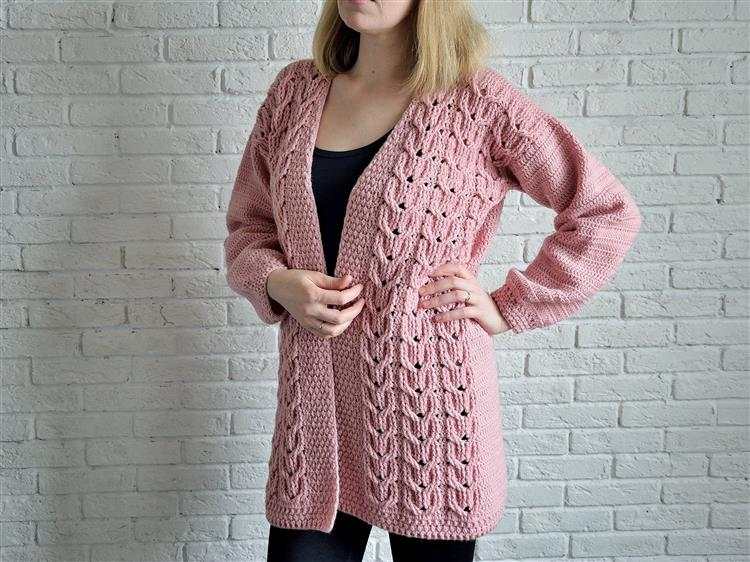 cardigan de crochê rosê