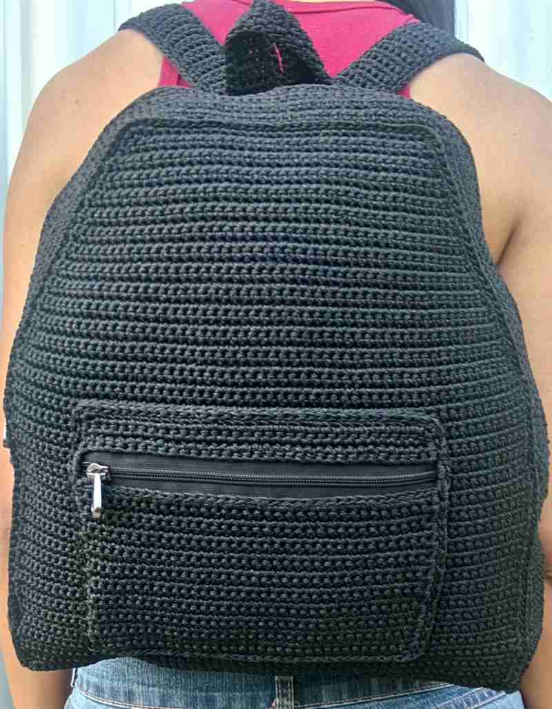 Mochila de crochê masculina