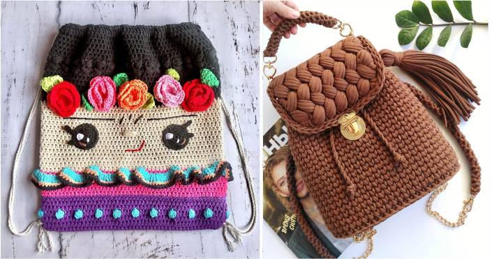 mochilas diferentes de croche