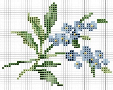 grafico ponto cruz mini flores