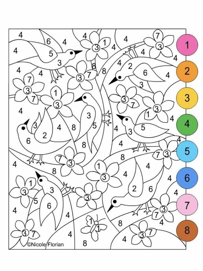 cores e números para imprimir