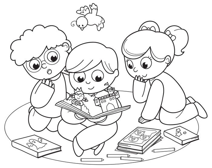 crianças lendo