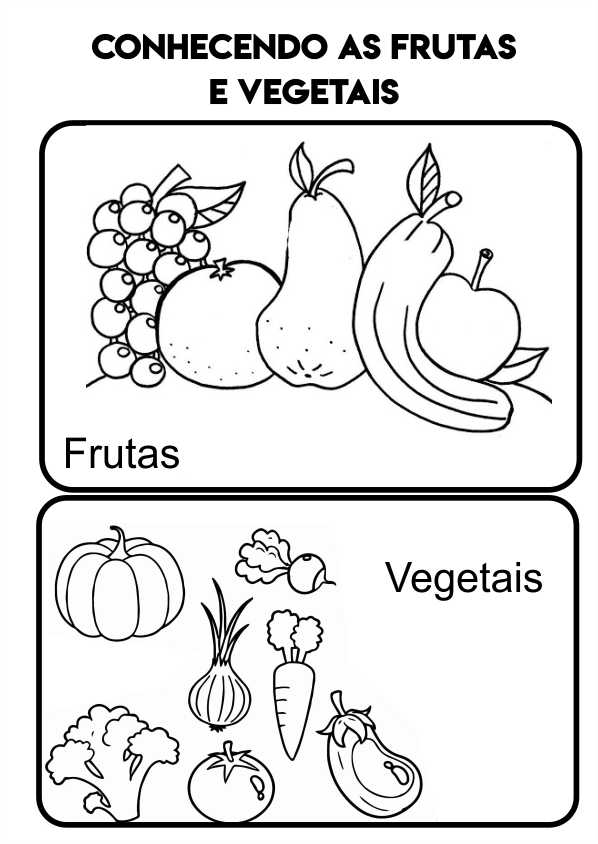 frutas e vegetais para colorir