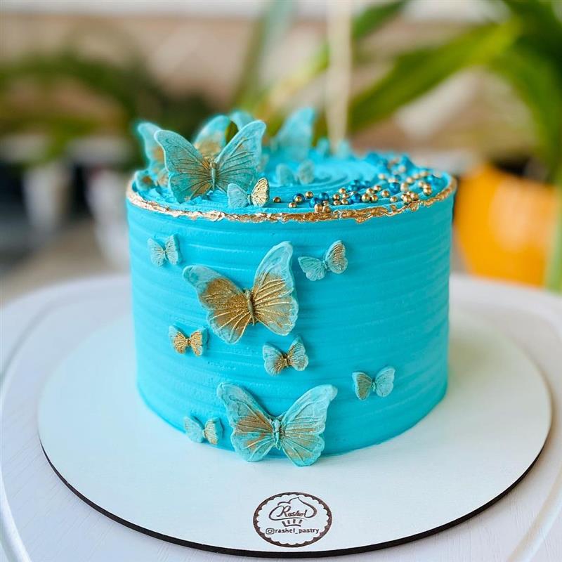 24 Decorações De Bolo De Borboleta Azul Bebê Bolo De Papel